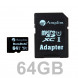 64 GB 128 GB Micro SD Karte plus Adapter (Class 10 UHS-I microSDXC Extreme Pro Speicher) 64 GB Ultra High Speed 90 MB/s 600 x UHS-1 microSD SDXC Pack, amplim® Handy Tablet Flash (64g Performance TF)-07